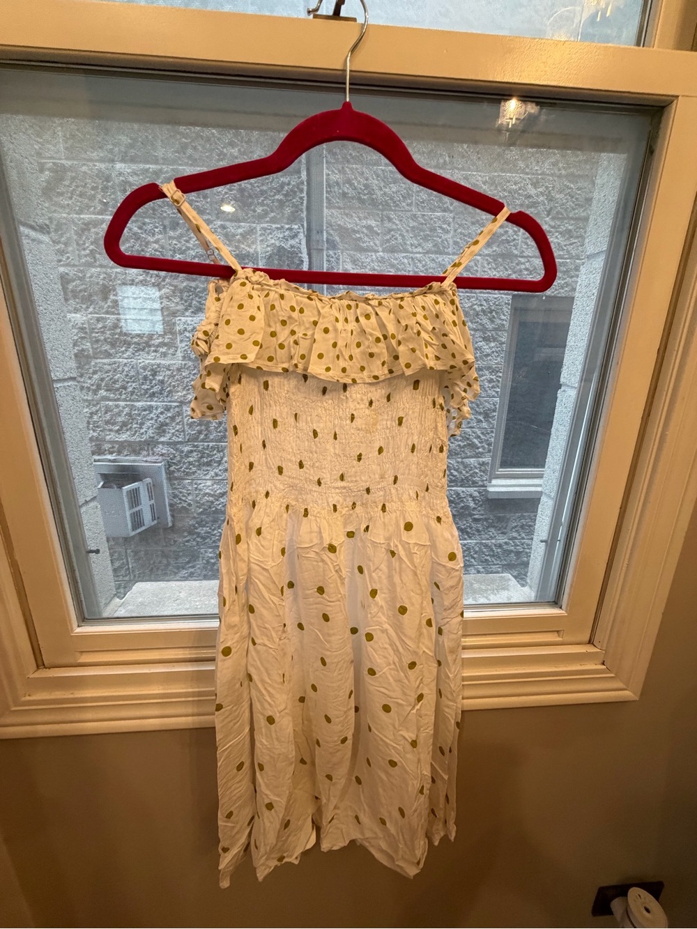 Seafolly White Dress with Lime Polka Dots